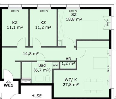 Wohnung zur Miete 1.225 € 4 Zimmer 98 m² 1. Geschoss Borkheide 14822