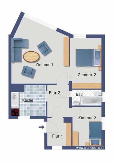 Wohnung zum Kauf Provisionsfrei 223.000 € 3 Zimmer 66,8 m² Erdgeschoss Nackenheimer Weg 2 Tempelhof Berlin 12099
