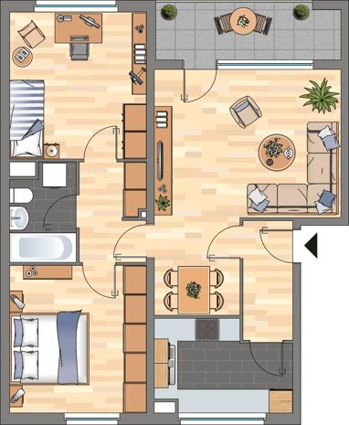 Wohnung zur Miete 530 € 3 Zimmer 70,5 m² 3. Geschoss Thorner Weg 25 Vorsfelde Wolfsburg 38448