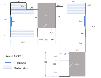 Wohnung zur Miete 590 € 2 Zimmer 48 m² Geschoss 4/4 Oranienstraße 14 Adalbertsteinweg Aachen 52066