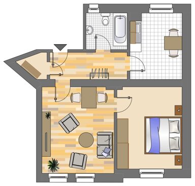 Wohnung zur Miete 439 € 2,5 Zimmer 54,5 m² EG frei ab 06.03.2025 Uranusstraße 29 Bövinghausen Dortmund 44388