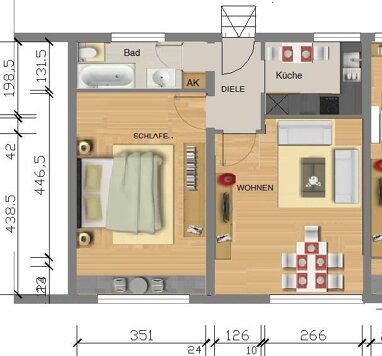 Wohnung zur Miete 250 € 2,5 Zimmer 43 m² EG frei ab sofort Paul Gerhardt Str 7 Wanheimerort Duisburg 47055