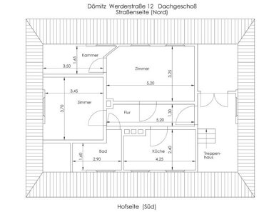 Wohnung zur Miete 320 € 2 Zimmer 50 m² 2. Geschoss frei ab 01.12.2024 Werderstraße 12 Dömitz Dömitz 19303