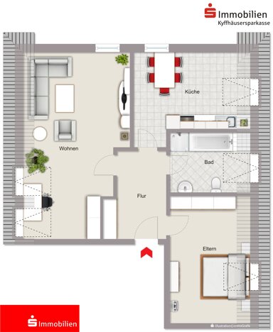 Wohnung zur Miete 450 € 2 Zimmer 75 m² 2. Geschoss frei ab 01.02.2025 Sondershausen Sondershausen 99706