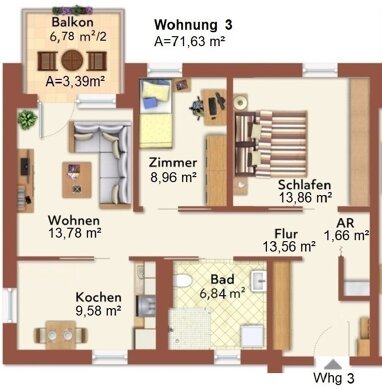 Wohnung zur Miete 1.140 € 3 Zimmer 71,6 m² Erdgeschoss Markplatz 44 Erzmannsdorf Velden 84149
