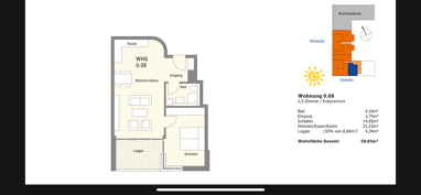 Wohnung zur Miete 1.010 € 2,5 Zimmer 58,7 m² Erdgeschoss Bruder-Klaus-Str. 14 Petershausen-West Konstanz 78467