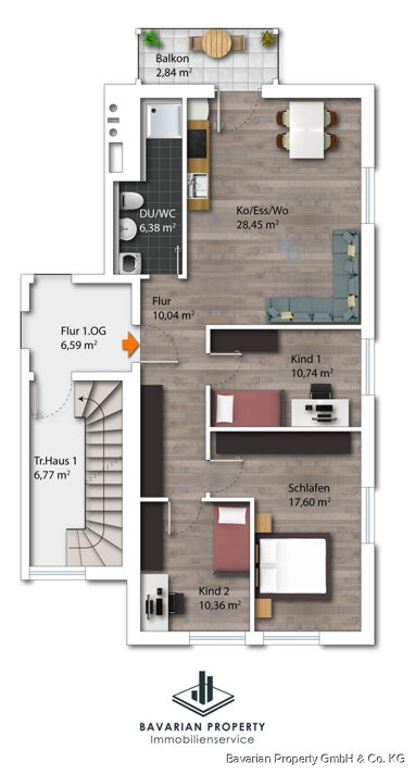 Wohnung zur Miete 734 € 4 Zimmer 86,4 m² Bogen Bogen 94327