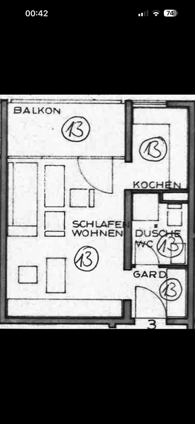 Wohnung zur Miete 570 € 1 Zimmer 39 m² 1. Geschoss Schwarzwaldstr Berkheim - Süd Esslingen am Neckar 73734