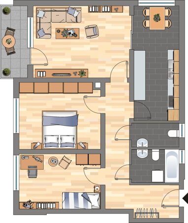 Wohnung zur Miete nur mit Wohnberechtigungsschein 328,96 € 2 Zimmer 58,2 m² 3. Geschoss Postgrabenstraße 2C Bellheim Bellheim 76756