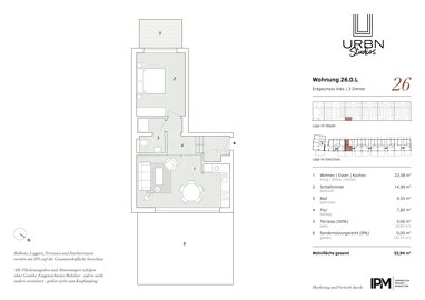 Wohnung zum Kauf Provisionsfrei 344.000 € 2 Zimmer 52,9 m² Erdgeschoss Washingtonallee 26 Horn Hamburg 22111