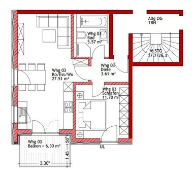 Wohnung zum Kauf 289.000 € 2 Zimmer 51,5 m² 1. Geschoss Steinbichl 4 Manching Manching 85077