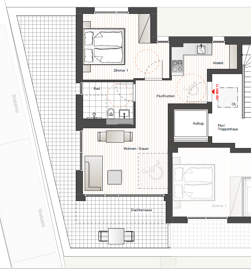 Terrassenwohnung zum Kauf 350.900 € 2 Zimmer 61 m² 3. Geschoss Sonnenhalde 3 Amorbach Neckarsulm 74172