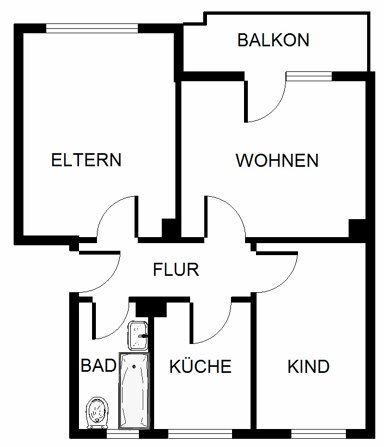 Wohnung zur Miete 419 € 3 Zimmer 56,9 m² EG Buddestraße 12 Scholven Gelsenkirchen 45896