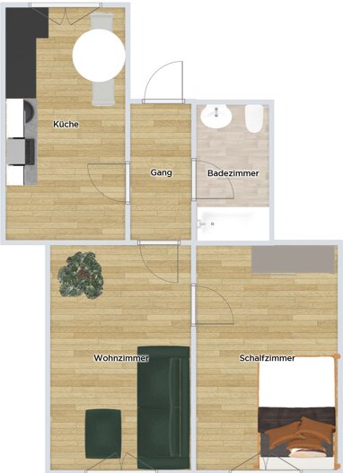Wohnung zur Miete 485 € 2 Zimmer 48 m² 2. Geschoss Aufseßplatz Steinbühl Nürnberg 90459