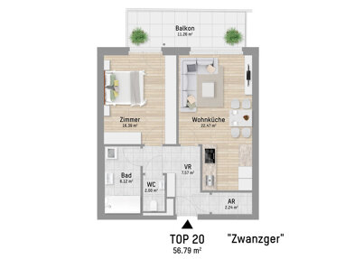 Wohnung zum Kauf 429.900 € 2 Zimmer 56,8 m² Pastorstraße 28 Wien 1210