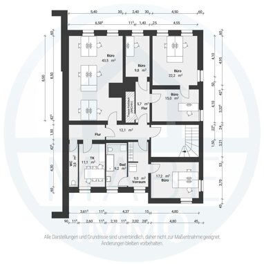 Büro-/Praxisfläche zur Miete provisionsfrei 870 € 7 Zimmer 158,6 m² Bürofläche Großbardauer Hauptstraße 3 Großbardau Grimma 04668