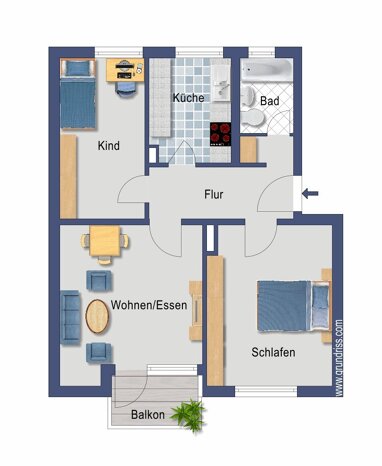 Wohnung zum Kauf Provisionsfrei 133.000 € 3 Zimmer 58,1 m² 4. Geschoss Stöcken Hannover 30419