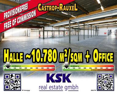 Lagerhalle zur Miete Provisionsfrei 10.780 m² Lagerfläche teilbar von 349 m² bis 10.780 m² Merklinde Castrop-Rauxel 44577