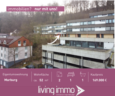 Wohnung zum Kauf 169.000 € 2 Zimmer 52 m² 3. Geschoss Cappeler Straße 12 Marburg Marburg 35039