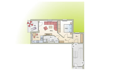 Wohnung zum Kauf 215.000 € 2 Zimmer 54,8 m² Erdgeschoss Windsbacher Str. 32 Neuendettelsau Neuendettelsau 91564