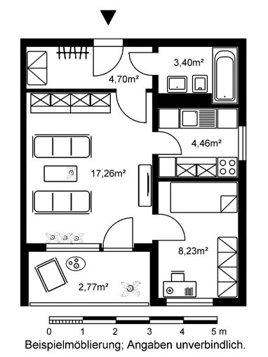 Wohnung zur Miete 448 € 1,5 Zimmer 40,8 m² 1. Geschoss Am Niddatal 23 Hausen Frankfurt am Main 60488
