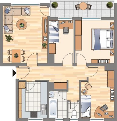 Wohnung zur Miete 539 € 4 Zimmer 75 m² 1. Geschoss frei ab 22.02.2025 Gudrunstraße 138 Wickeder Feld Dortmund 44319