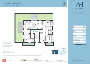 Wohnung zur Miete 1.989 € 5 Zimmer 115 m² frei ab sofort Gartenstraße Lustnau - Aeule Tübingen 72074