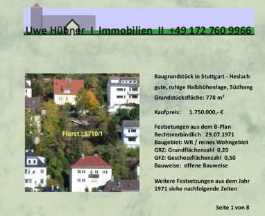 Grundstück zum Kauf 1.750.000 € 778 m² Grundstück Heslach Stuttgart 70199