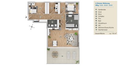 Penthouse zur Miete 1.975 € 4 Zimmer 116 m² 3. Geschoss frei ab sofort Friedrichshafener Str. 151 Langenargen Langenargen 88085