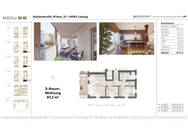 Wohnung zum Kauf provisionsfrei als Kapitalanlage geeignet 531.920 € 3 Zimmer 87,2 m² Kohlenstraße 27 Zentrum - Süd Leipzig 04107