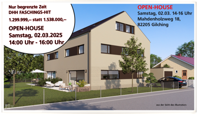 Doppelhaushälfte zum Kauf provisionsfrei 1.299.999 € 7 Zimmer 177 m² 321 m² Grundstück frei ab sofort Neugilching Gilching 82205