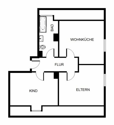 Wohnung zur Miete 299 € 2 Zimmer 46,5 m² 2. Geschoss frei ab 28.02.2025 Bülsestraße 94 Scholven Gelsenkirchen 45896