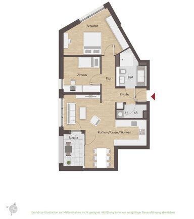 Wohnung zum Kauf provisionsfrei 549.800 € 3 Zimmer 80 m² 1. Geschoss frei ab sofort Brunecker Straße Rangierbahnhof Nürnberg 90461