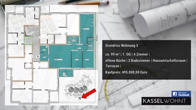 Wohnung zum Kauf 495.000 € 4 Zimmer 99 m² Kattenstraße Vorderer Westen Kassel 34119