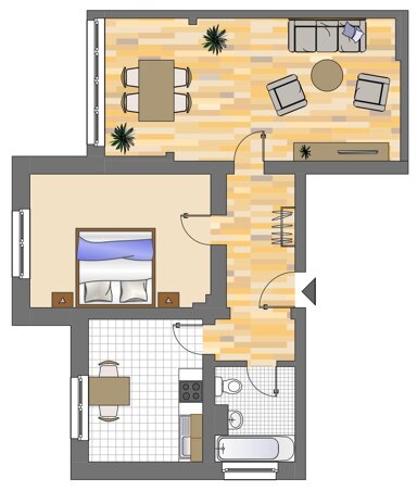 Wohnung zur Miete 399 € 2 Zimmer 55 m² 2. Geschoss Saarstraße 6 Sodingen - Kern Herne 44627