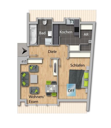 Wohnung zur Miete 680 € 2 Zimmer 52 m² 4. Geschoss St. Johannis Nürnberg 90419