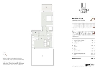 Wohnung zum Kauf 329.000 € 2 Zimmer 50,6 m² Erdgeschoss Washingtonallee 20 Horn Hamburg 22111