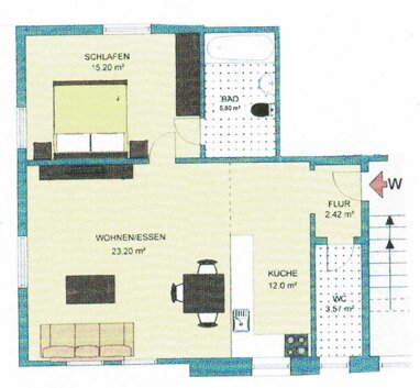 Wohnung zur Miete 620 € 2 Zimmer 62 m² 1. Geschoss Unterwaldhausen Unterwaldhausen 88379