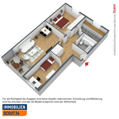 Wohnung zur Miete 739 € 3 Zimmer 70 m² Erdgeschoss Brandenburger Allee 30 Berliner Viertel Monheim 40789