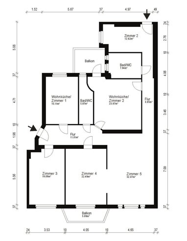 Wohnung zum Kauf Provisionsfrei 1.310.000 € 6 Zimmer 165 m² 4. Geschoss Hektor Strasse 6 Halensee Berlin 10711