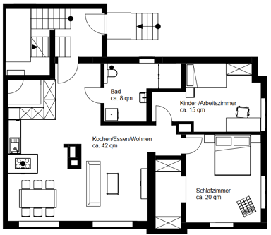 Wohnung zur Miete 885 € 3,5 Zimmer 85 m² 2 Geschosse Konnersreuth Konnersreuth 95692