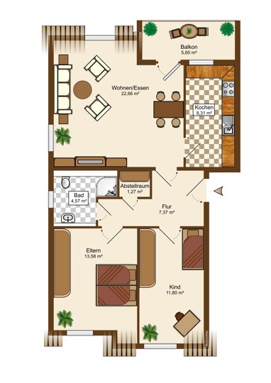 Wohnung zur Miete 459 € 3 Zimmer 71 m² 3. Geschoss Am Rodweg 6 Calbe Calbe 39240