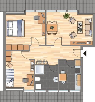 Wohnung zur Miete 459 € 2 Zimmer 56 m² 2. Geschoss Eschenweg 40 Zeven Zeven 27404