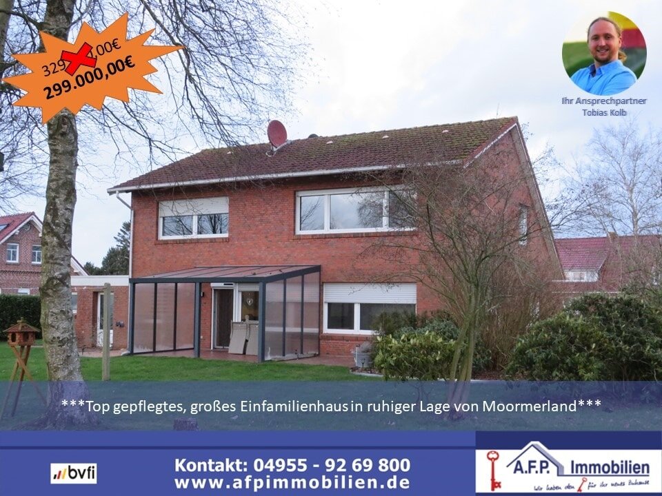Einfamilienhaus zum Kauf 299.000 € 8 Zimmer 171 m²<br/>Wohnfläche 1.400 m²<br/>Grundstück Jheringsfehn Moormerland 26802