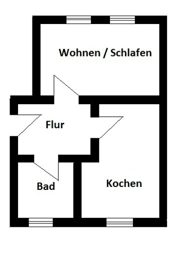 Wohnung zur Miete 240 € 1 Zimmer 44,4 m² 1. Geschoss Mitte - Nord 121 Zwickau 08056