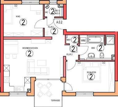 Wohnung zum Kauf Provisionsfrei 340.400 € 3 Zimmer 74 m² Achstetten Achstetten 88480