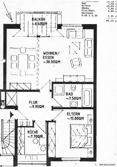 Wohnung zur Miete 700 € 2 Zimmer 80,2 m² 1. Geschoss Dr-Mertens-Weg 37 Paderborn - Kernstadt Paderborn 33102