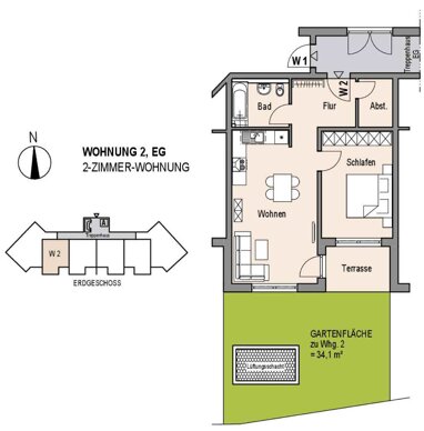 Wohnung zum Kauf 259.000 € 2 Zimmer 56 m² Sünching Sünching 93104