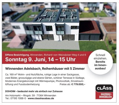Reihenmittelhaus zum Kauf 779.000 € 5 Zimmer 145,3 m² 157 m² Grundstück Kernstadt 1 Winnenden 71364