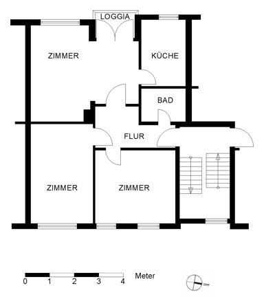 Wohnung zur Miete 333 € 3 Zimmer 63,9 m² 3. Geschoss Auerstraße 3 B Grünhöfe Bremerhaven 27574